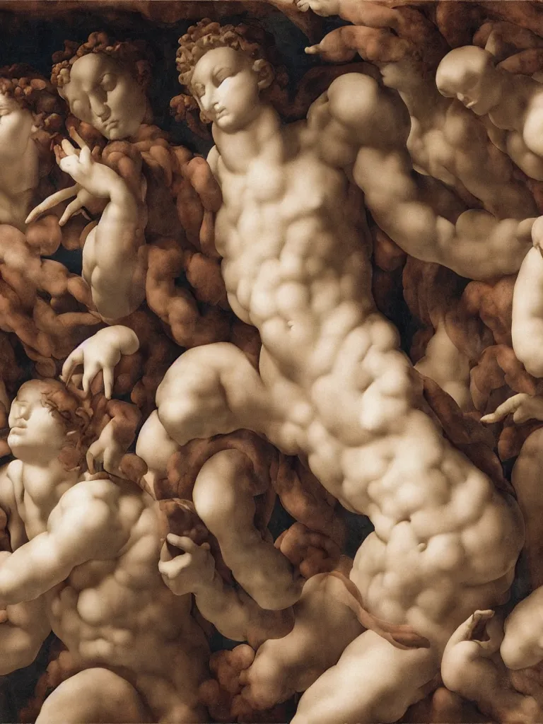 Image similar to fragrance advertising campaign sculpted by michelangelo