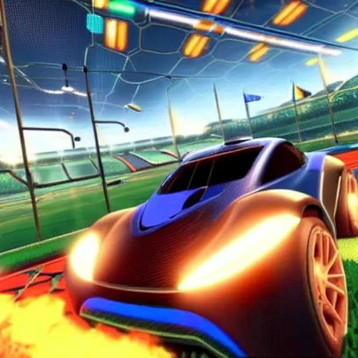 Prompt: elon musk drivin a car in rocket league