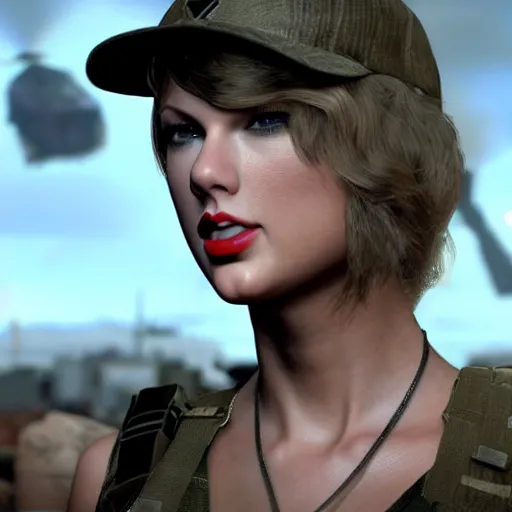 Prompt: Taylor Swift in Call of Duty, 4k