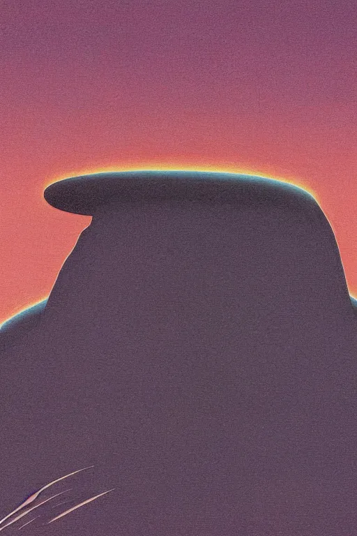 Image similar to a closeup painting of a mysterious unidentified object dreaming psychedelic hallucinations in the vast icy landscape of Antarctica, by kawase hasui, moebius and Edward Hopper, colorful flat surreal design, hd, 8k, artstation