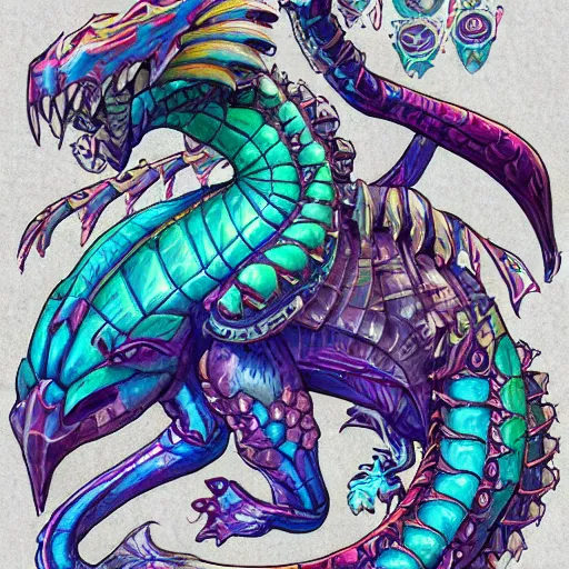 Image similar to underwater sea dragon full body, d & d style, trending on artstation, colorful, intricate, highly detailed art by ilse gort and yugin maffioli