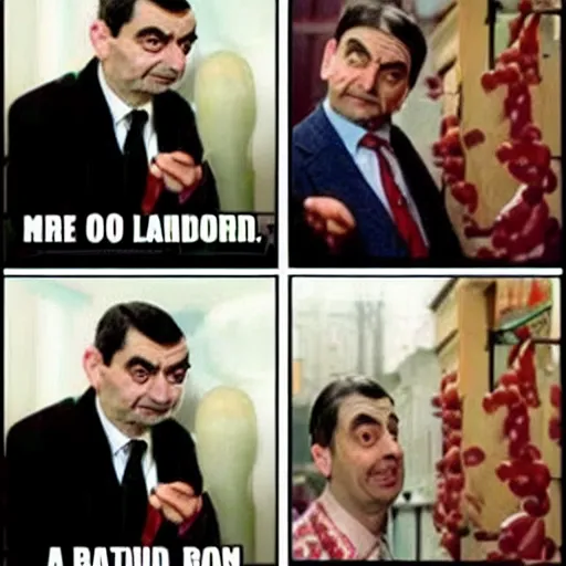 Image similar to a meme about mr. bean and jellybeans