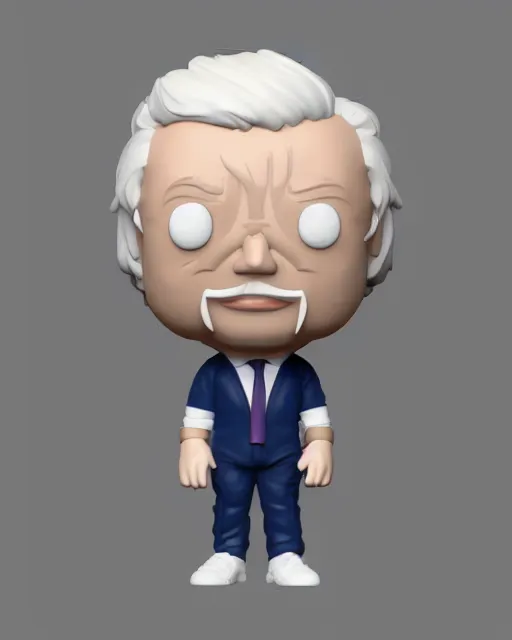 Prompt: full body 3d render of funko pop boris johnson as a funko pop, studio lighting, white background, blender, trending on artstation, 8k, highly detailed