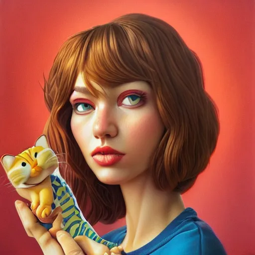 Image similar to lofi garfield portrait, Pixar style, by Tristan Eaton Stanley Artgerm and Tom Bagshaw.