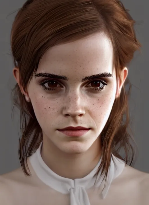 Image similar to portrait of emma watson by musi, featured on artstation, octane render