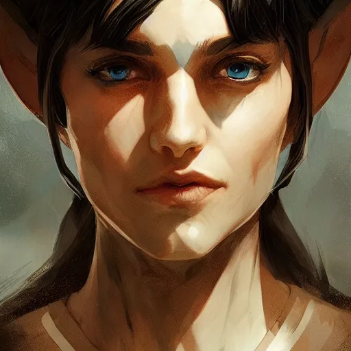 Image similar to Portrait of a young elf wizard, epic, cinematic, art by artgerm and greg rutkowski, trending on artstation