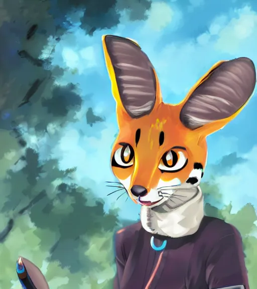 Image similar to serval from kemono friends, kemono furenzu, high quality, digital painting