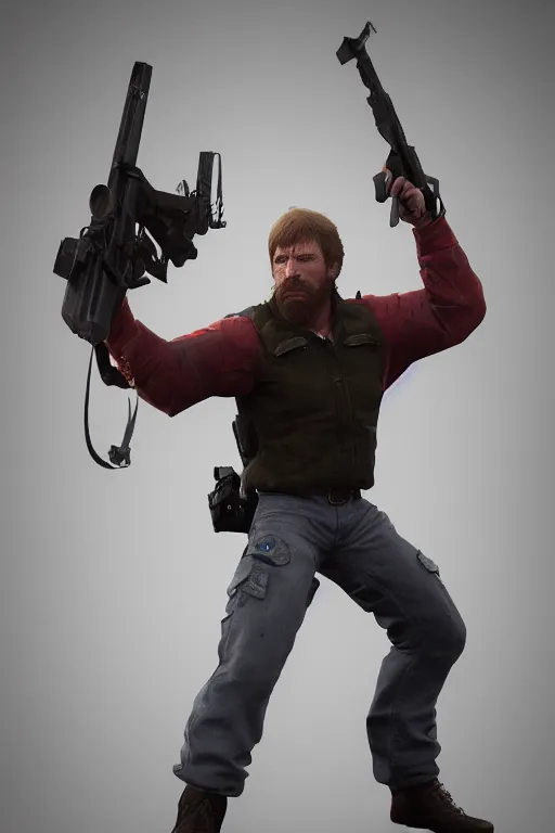 Image similar to Chuck Norris, concept art, artstation, octane, 3D render