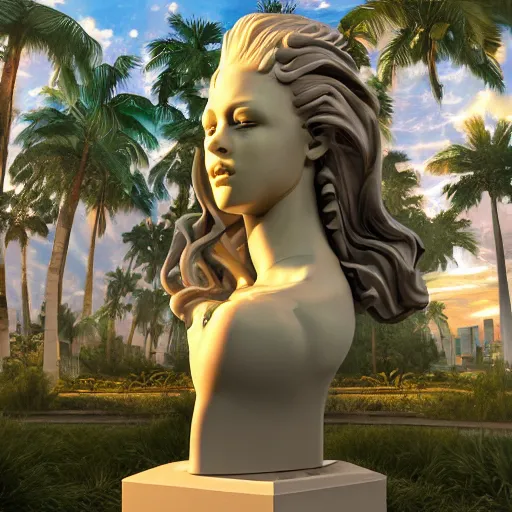 Prompt: vaporwave statue, trending on art station, painting illustration, high detail, god rays, volumetric lighting, award winning, photorealistic, vegetation