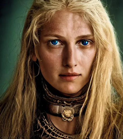 Image similar to portrait_photo_of_a_stunningly beautiful norse maiden, 19th century, hyper detailed by Annie Leibovitz, Steve McCurry, David Lazar, Jimmy Nelsson, professional photography