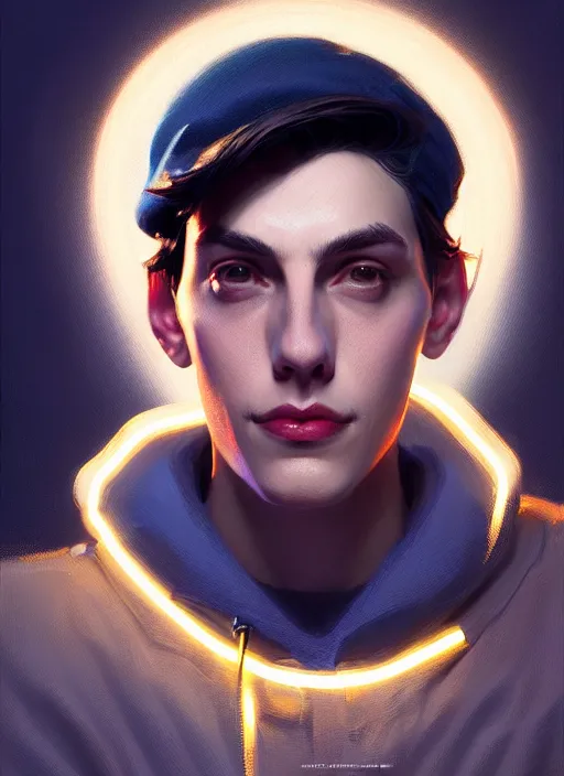 Image similar to portrait of jughead jones, intricate, elegant, glowing lights, highly detailed, digital painting, artstation, concept art, smooth, sharp focus, illustration, art by wlop, mars ravelo and greg rutkowski