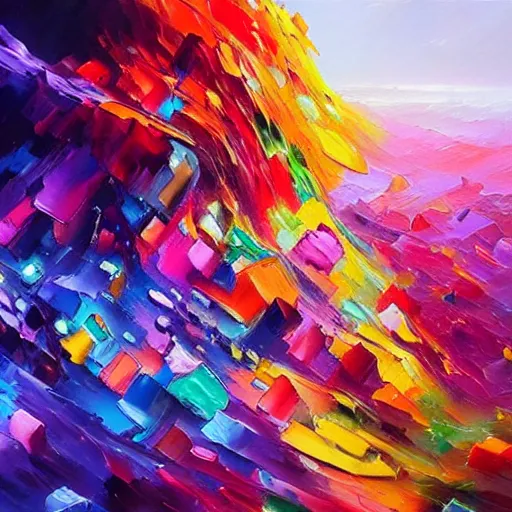 Prompt: beautiful explosion of color, colourful concept art, oil painting, highly detailed