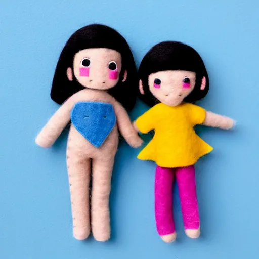 Prompt: portrait of real girl dora the explorer, felt doll