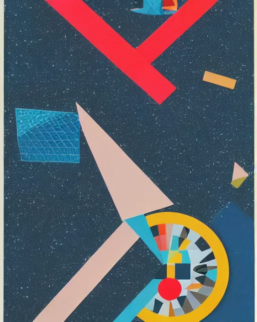 A mid-century modern collage, made of random geometric | Stable ...