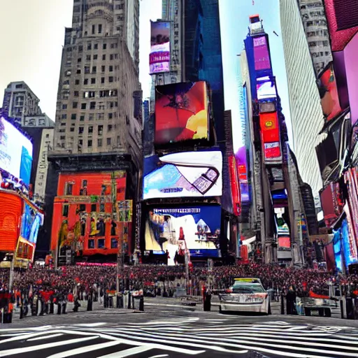 Prompt: a gigantic roman temple in times square