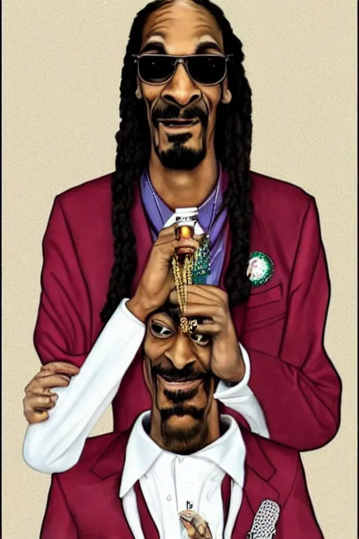 Image similar to a funny caricature of snoop dogg