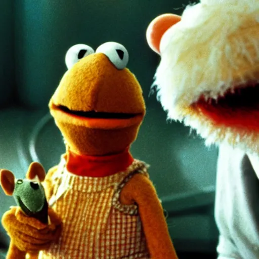 Prompt: a still of the Muppets in E.T. (1982)