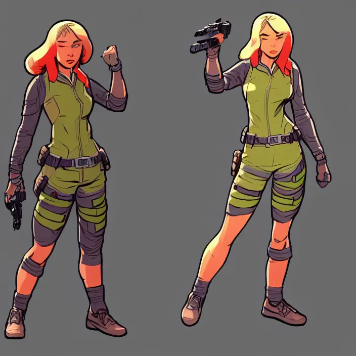 Image similar to the female protagonist, animation character design by jack kirby, action - adventure, sharp detail, artstation trending, conceptart. com