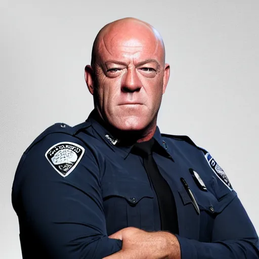 Prompt: photo of dean norris in a police putfit