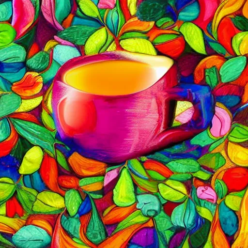 Image similar to The best tea you will ever, see, smell or taste. Digital art, award winning, astonishing, beautiful colours and composition