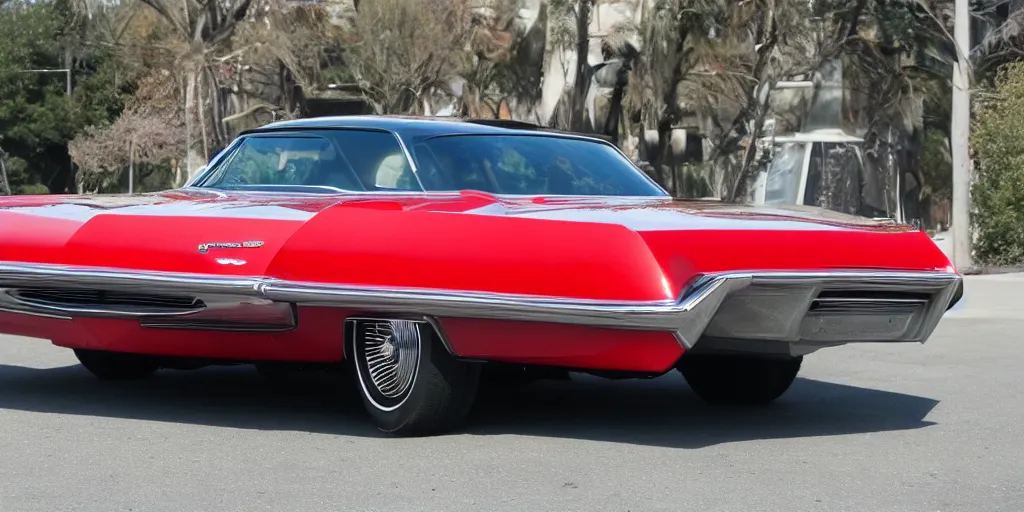 Prompt: futuristic black buick riviera 1965 with red headlights