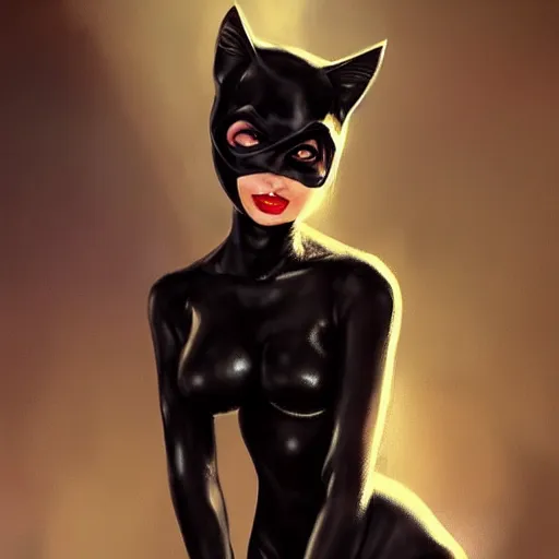 Prompt: Catwoman by WLOP