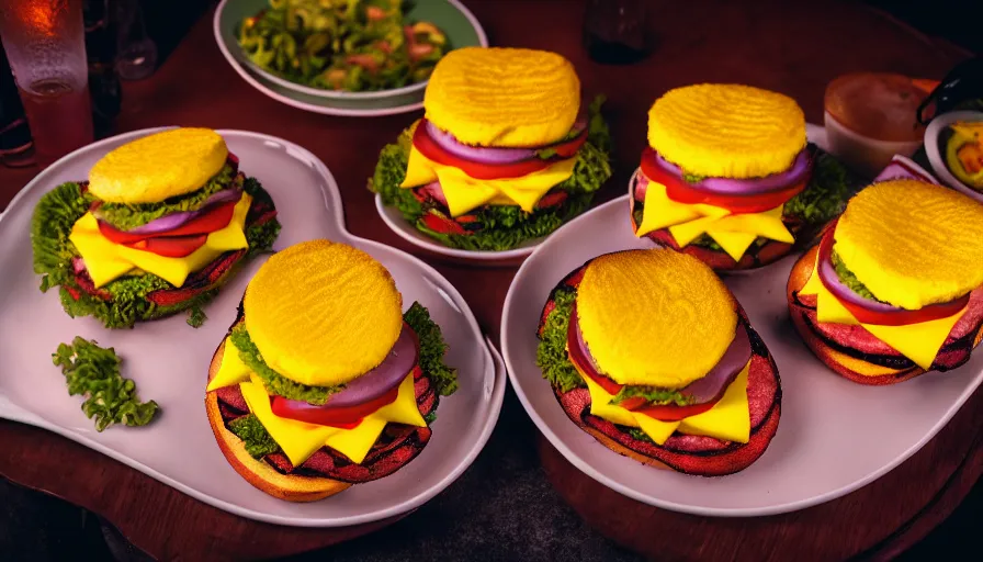 Image similar to a photo of steamed hams, despite the fact they're obviously grilled, color photography, high quality, volumetric light, beautiful, 4 k