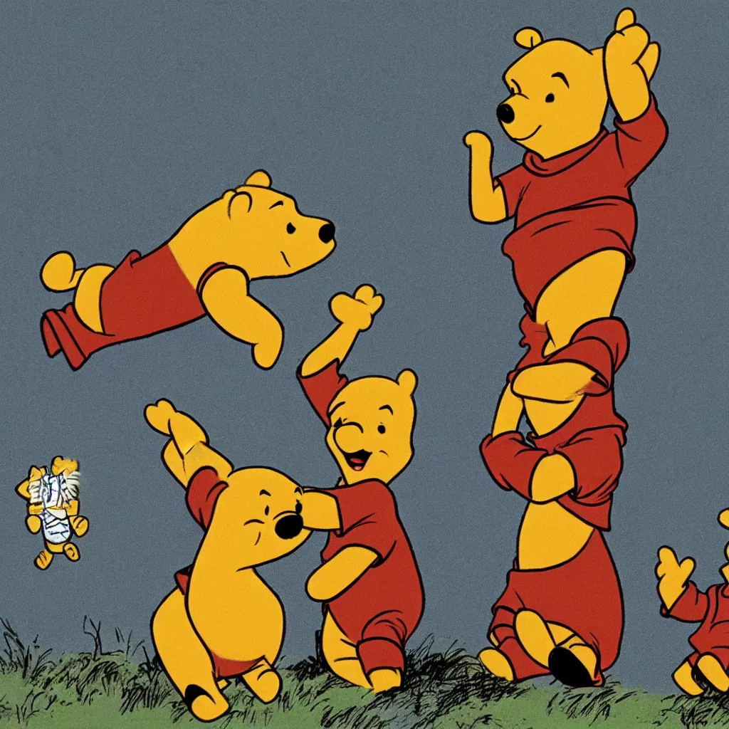 Image similar to winnie the pooh performing a nazi salute