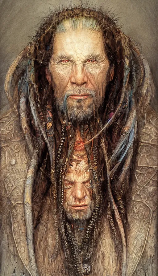 Image similar to portrait of a digital shaman, by john howe