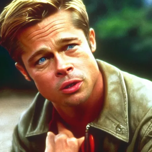 Prompt: brad pitt starring in peewees big adventure movie, 8 k, movie still