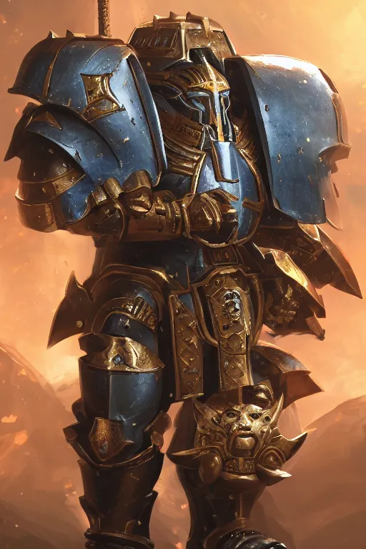 Image similar to armor portrait heros warhammer 4 0 k horus heresy fanart - the primarchs emperor by johannes helgeson animated with vfx concept artist & illustrator global illumination ray tracing hdr fanart arstation zbrush central hardmesh 8 k octane renderer comics stylized