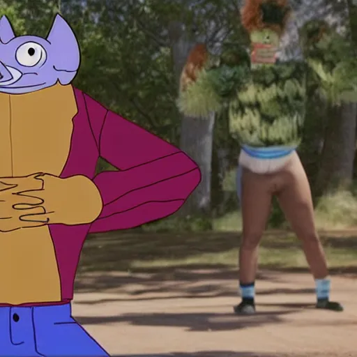 Image similar to a still of a Adult Swim TV Show about about a anthropomorphic Wolfe, created by Tyler The Creator