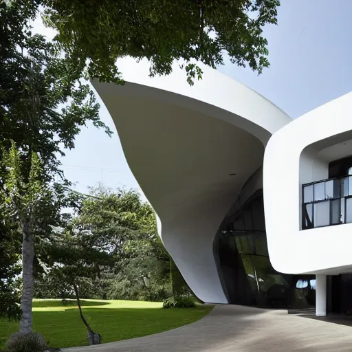 Image similar to house designed by zaha hadid