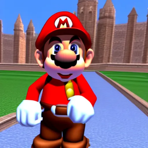 Image similar to winston churchhill in mario 6 4, game screenshot