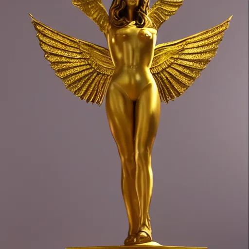 Image similar to golden statue of lana del rey