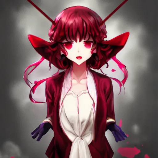 Image similar to full headshot portrait of Remilia Scarlet from Touhou, drawn by WLOP, by Avetetsuya Studios, attractive character, colored sketch anime manga panel, Remilia Scarlet from Touhou, trending on artstation