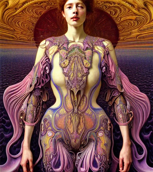 Image similar to detailed realistic beautiful young groovypunk fully clothed cher as queen of andromeda galaxy. art nouveau, symbolist, visionary, baroque, giant fractal details. horizontal symmetry by zdzisław beksinski, iris van herpen, raymond swanland and alphonse mucha. highly detailed, hyper - real, beautiful