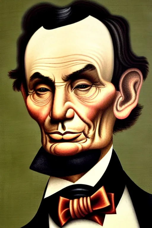 Prompt: abraham lincoln, oil painting by john currin, detailed art