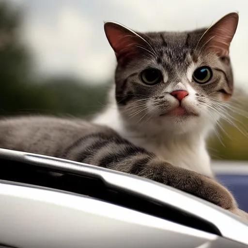 Image similar to cat on a car