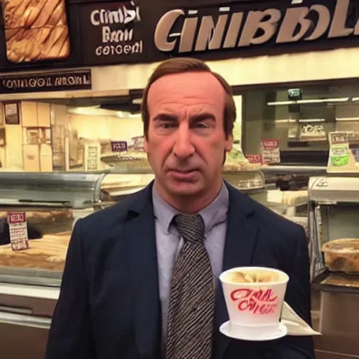 Image similar to saul goodman working at cinnabon, better call saul