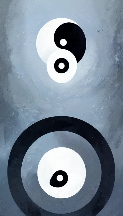 Image similar to Abstract representation of ying Yang concept, by Greg Rutkowski