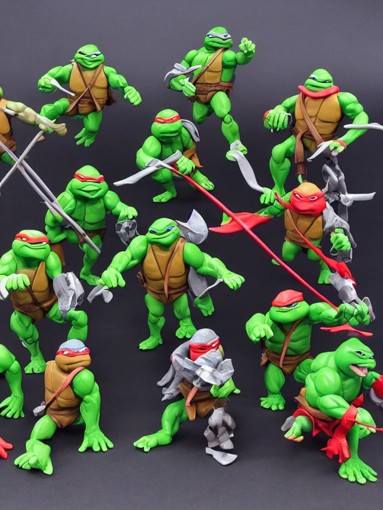 Prompt: tmnt playmates toys figure