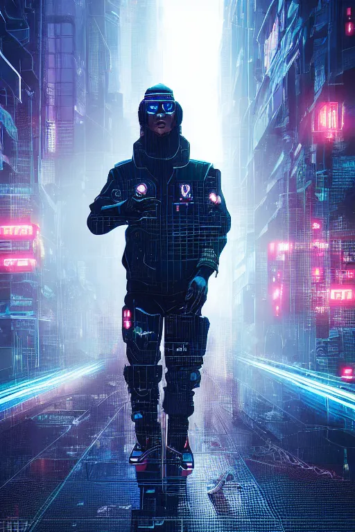 Image similar to Cristiano Ronaldo cyberpunk. Сoncept art, Dan Mumford, Greg Rutkowski, Quixel Megascans, octane render, 16k, 8k, photoillustration, RTX