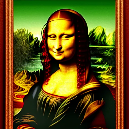 Image similar to mona lisa, mspaint, badly drawn