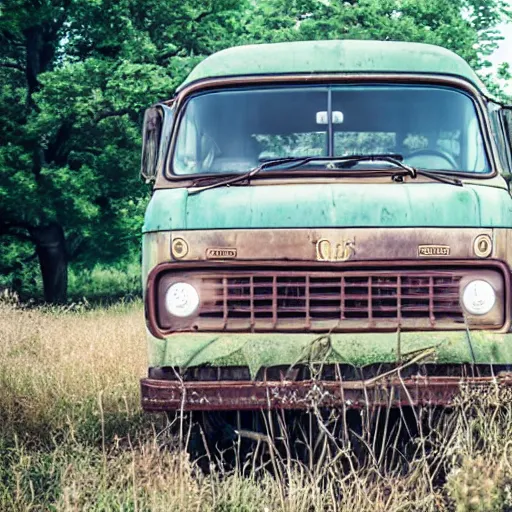 Image similar to harry potter as a natural light on an old truck in a field