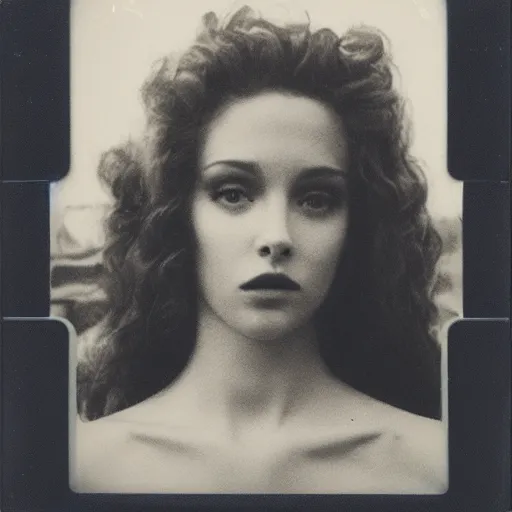 Image similar to a very beautiful polaroid picture of medusa, award winning photography