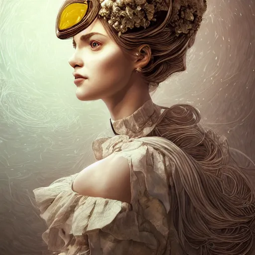 Image similar to the portrait of an absurdly beautiful, graceful, elegant, sophisticated, young girl made up of lemons, an ultrafine hyperdetailed illustration by kim jung gi, irakli nadar, intricate linework, bright colors, octopath traveler, final fantasy, unreal engine 5 highly rendered, global illumination, radiant light, detailed and intricate environment