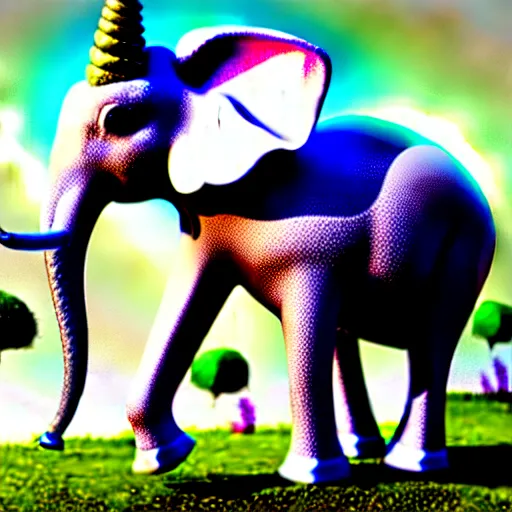 Image similar to unicorn elephant hybrid, 8 k.