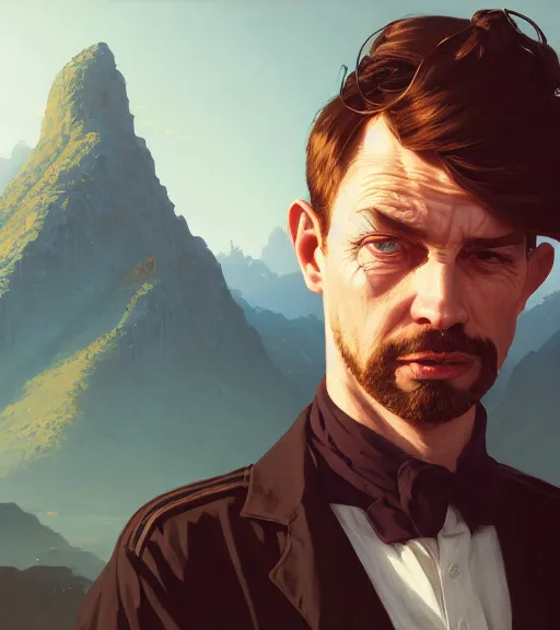 Image similar to highly detailed portrait enistein in gta v, stephen bliss, unreal engine, fantasy art by greg rutkowski, loish, rhads, ferdinand knab, makoto shinkai and lois van baarle, ilya kuvshinov, rossdraws, tom bagshaw, global illumination, radiant light, detailed and intricate environment