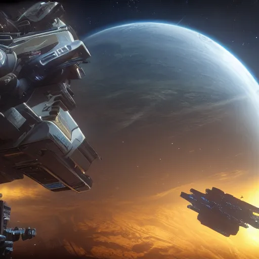 Image similar to star citizen, game screenshot, 4 k, unreal engine